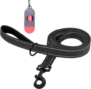 Bolux 6Ft Dog Leash with 2 Padded Handles, Heavy Duty Rope with 3M Reflective, Double Handles for Traffic Control Safety, Perfect for Small to Large Dogs Bolux