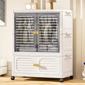 Garvee - stackable plastic closet for Pets, with 1 closet and 1 Storage closet, Large Storage closet for Living room, bedroom, bedroom, Waterproof, easy to