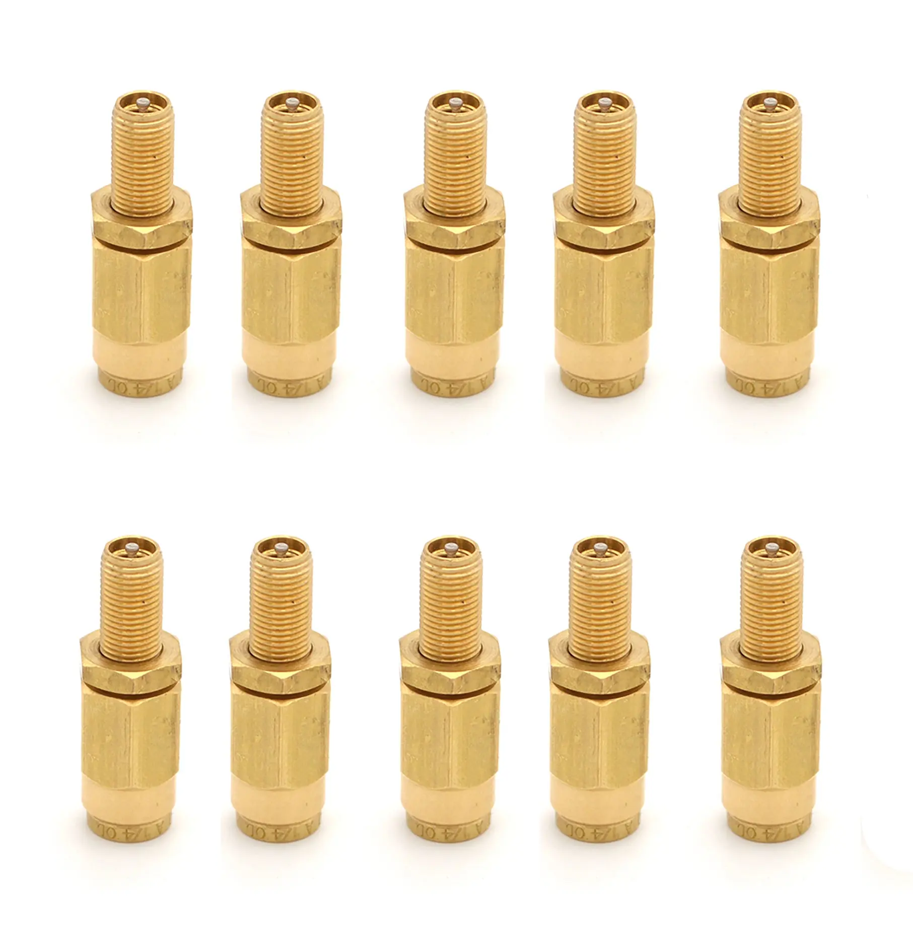 Torque 1/4 inch Air Inflation Schrader Valve with Push to Connect, DOT Approved, 10 pcs (10 x TR14IV)