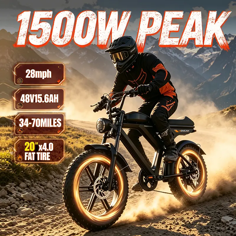 【SummerVibes】 Adult V30/V30 Max Ebikes - 1500W/2000W Peak Power, 28-32MPH Speed, Full Suspension, 48V 15.6/31.2 Ah Removable Dual Battery, 70 Mi Range, 20" Fat Tires, 7-Speed, UL 2849 Certified Off-Road Hydraulic Disc Brakes, Mountain Biking, 20"X4"