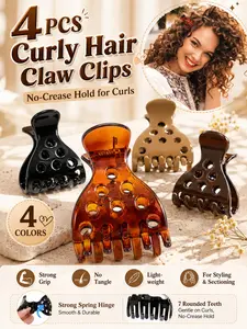 No Crease Root Lifting Hair Clips 4pcs, Fluffy Volume Hair Tool, Minimalist Versatile Hair Claw Clips for Women, Daily & Party Styling