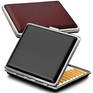 Roygra Cigarette Case for Regular, 85Mm King Size and 100Mm 100S, PU Leather 20 Capacity - Set of 2 roygra