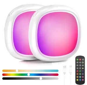 2 Pack Shower Light IP65 Waterproof, Rechargeable LED Shower Lamp with 12 RGB Colors, 6″ Bathroom Mood Lighting with Touch & Remote, Magnetic Wireless Ceiling Light for Inside Shower Bathtub Closet