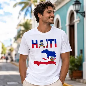 Cotton Unisex Happy Haitian Flag Day Cool Haiti Flag Map Haitian Pride T-Shirt graphic tees Say You Swear Grunge Album 67 Eat Sleep Goon Repeat 90s good Casual Short Sleeve Rifle Quick-Dry Moisture-Wicking Crew Vintage In Utero Print Anime