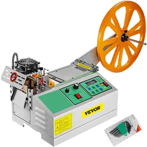 VEVOR Automatic Hot and Cold Tape Cutting Machine 440W 350 ° C Zipper Braided Tape Ribbon Cutter 100mm Metal Strip Precise Digital Belt Cutter for Nylon Plastic