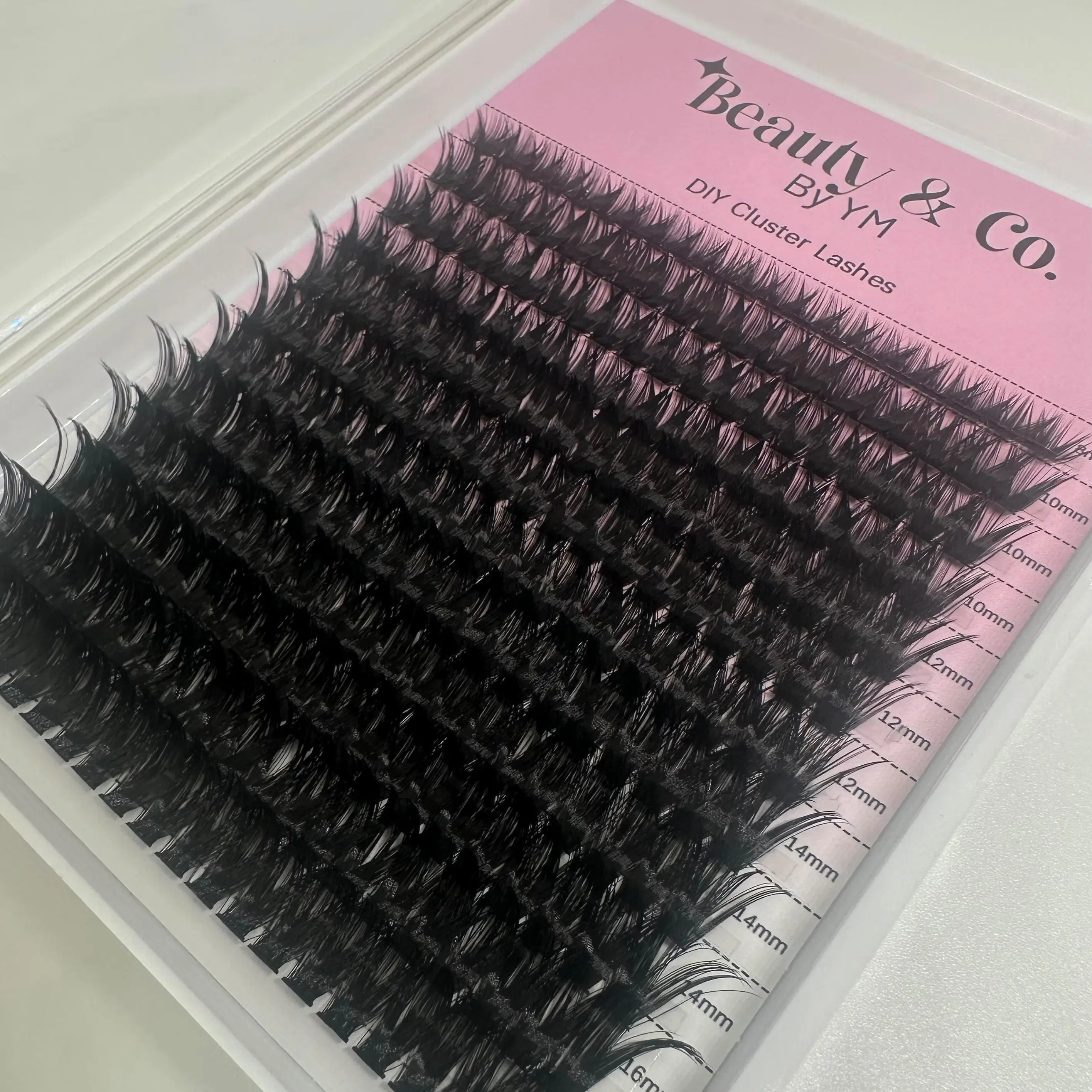 Beauty&Co 144 PCS #80 Style Wispy Lash Clusters: 8–16mm Fluffy Volume Individual Lashes with Soft Thin Band for Natural DIY Eyelash Extensions