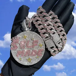 2026 3pcs Star Shape "Self Made" Letter Pendant with Cuban Chain, Zinc Alloy Rhinestone Jewelry, Casual Sport Theme for Men and Women, Suitable for Daily Wear and Gift Giving, Perfect for Christmas, Easter, Halloween - All Year Round Cubanchain Necklaces