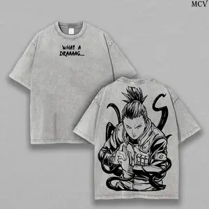 Shikamaru Nara T-Shirt, Naruto Oversized Vintage Anime Tee Unisex Cotton Streetwear Shirt
