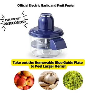 PROTEINIZED 2 in 1 Electric Peeler Machine - Official Automatic Peeler with Removable Guide Plate to Peel Larger Items - Ideal for Garlic and Grapes- Rechargeable Rotary Peeling Machine - Arthritis Kitchen Aid - Kitchen Utensils Kitchen Gadget Peeling