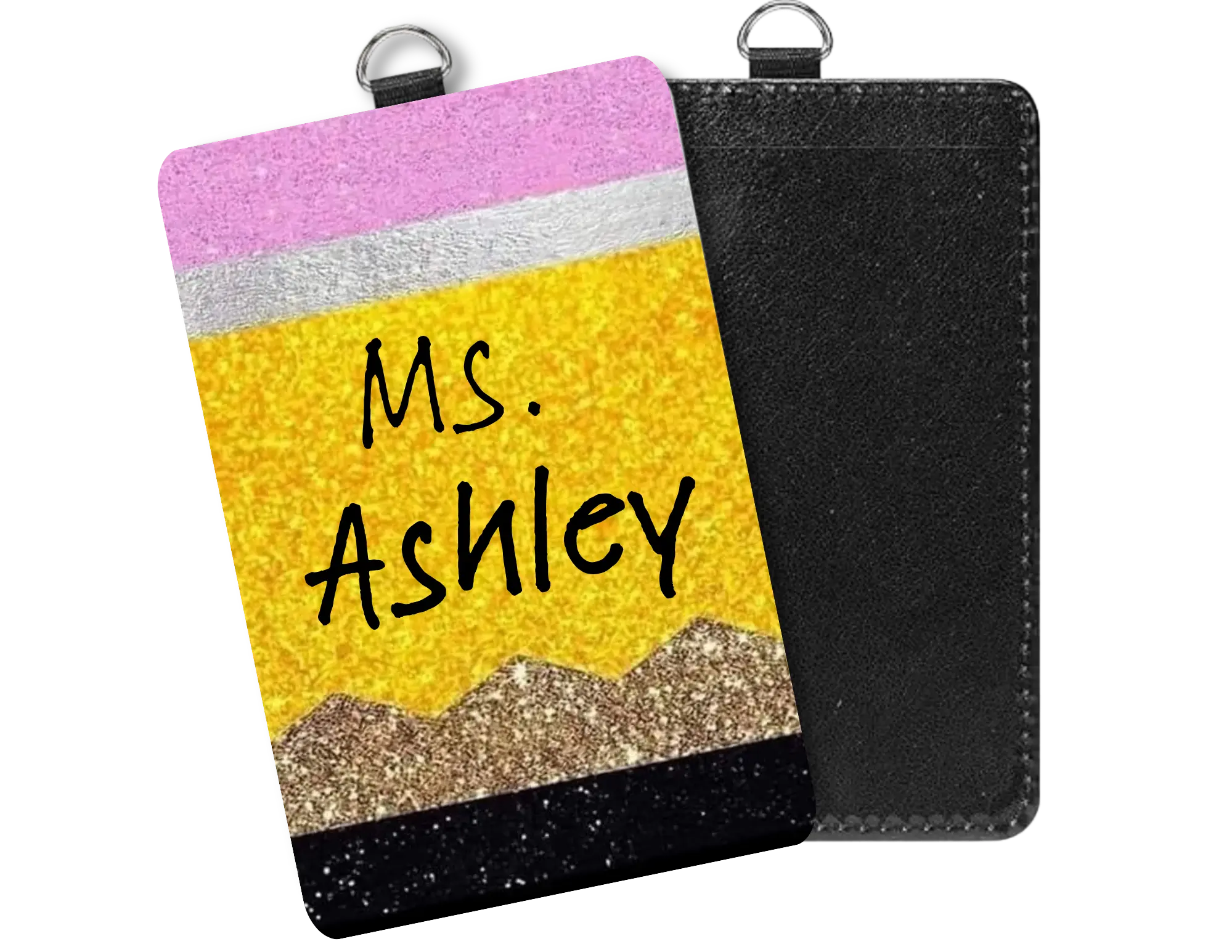 Personalized pencil badge holder