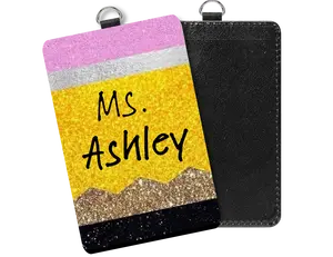 Personalized pencil badge holder