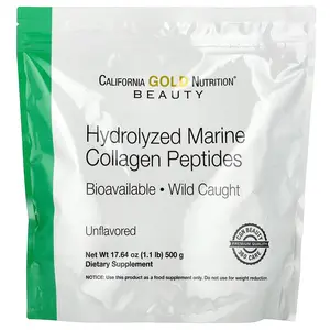 California Gold Nutrition Hydrolyzed Marine Collagen Peptides, Unflavored, 1.1 lb (500 g)