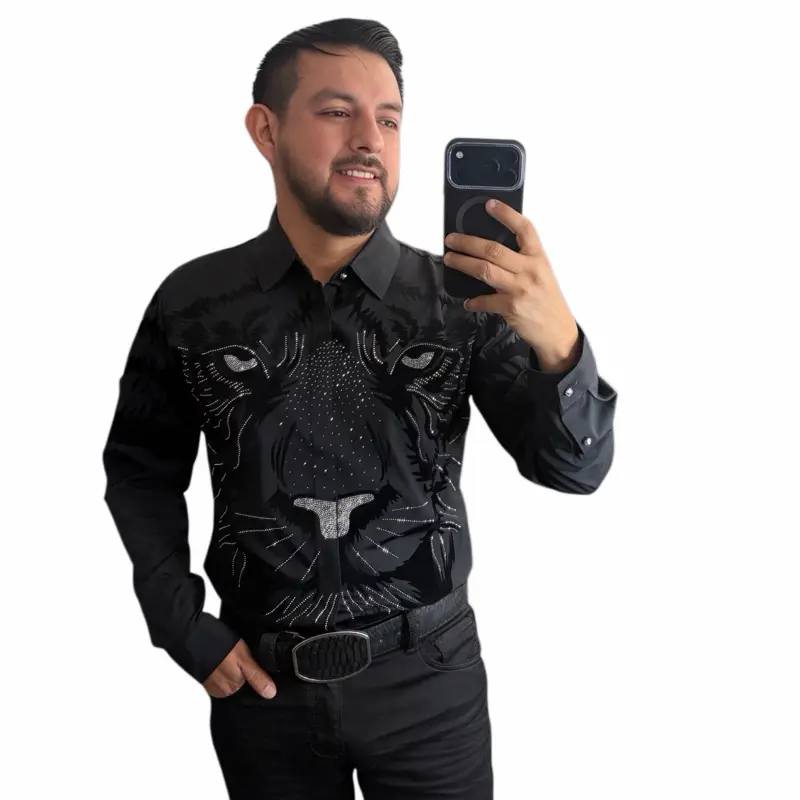 PANTER RHINESTONE LONG SLEEVE (FITTED)