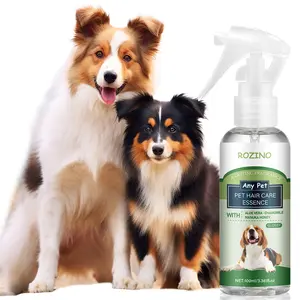 Rozino Pet Hair Care Essence with Aloe Vera & Manuka Honey - 100ml Detangling Spray for Dogs & Cats Moisturizes & Shines Coat Prevents Static & Knots Long Lasting Fragrance