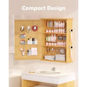 10-in-1 Bathroom Mirror Cabinet Set  Medicine Cabinets for Bathroom Easy-to-Install Cosmetic Storage Rack Small Mirrored Vanity Storage with Adjustable Shelves Black Friday Clearance Sale My Oreders Deals