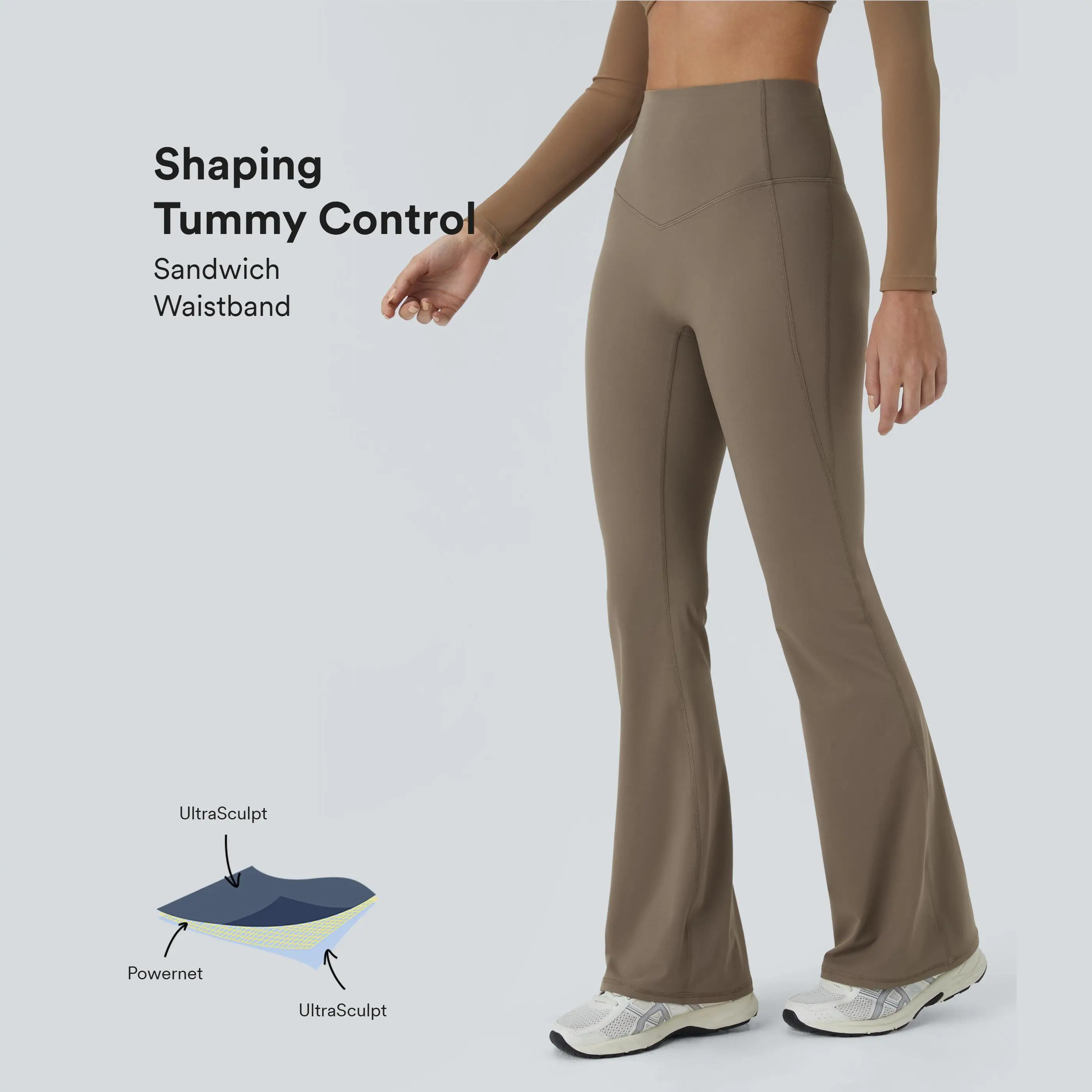 Halara SoCinched High Waisted Tummy Control Shaping Yoga UltraSculpt Flare Leggings