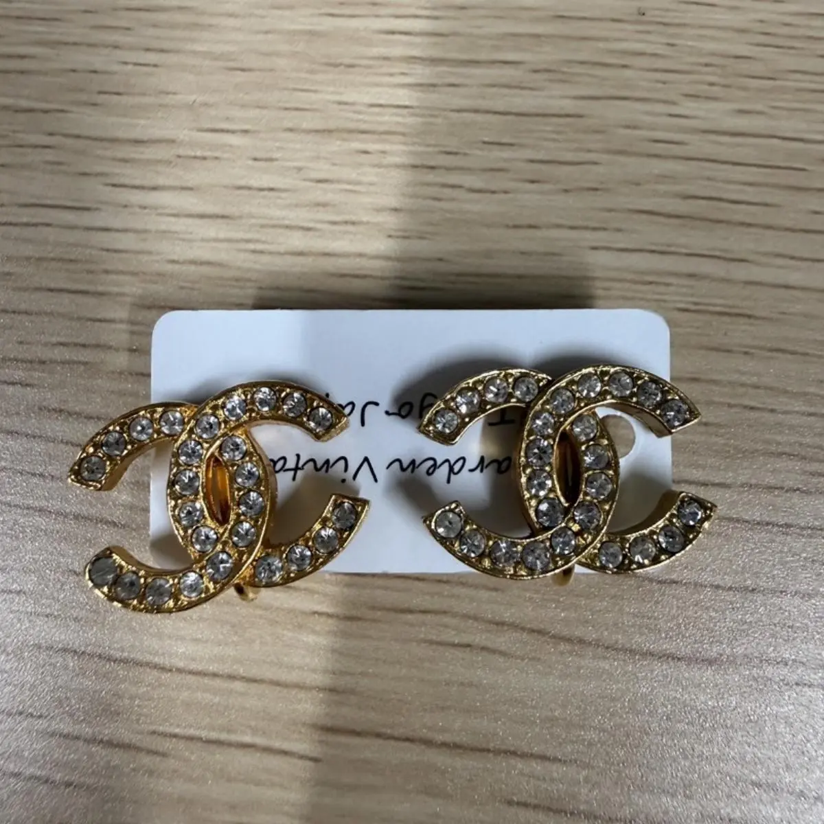 Pre-owned CHANEL As Shown Shoulder Bags CC Logo Rhinestone Earrings 27674