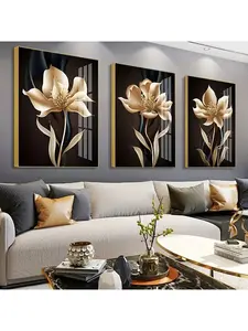3PCS Frameless Abstract Vase & Flower Canvas Prints – Modern Wall Art for Home Decor