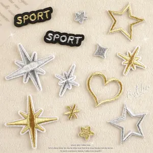 10pcs Self-Adhesive Embroidery Patches Iron on Sewing Appliques for Clothes DIY Decorative Repair for Jeans Jackets T-shirts Crafts Fabric Accessories