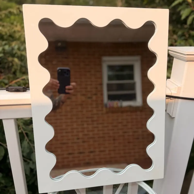 Dormify Scalloped Medium Wall Mirror for Dorm Rooms, Bedroom Decor