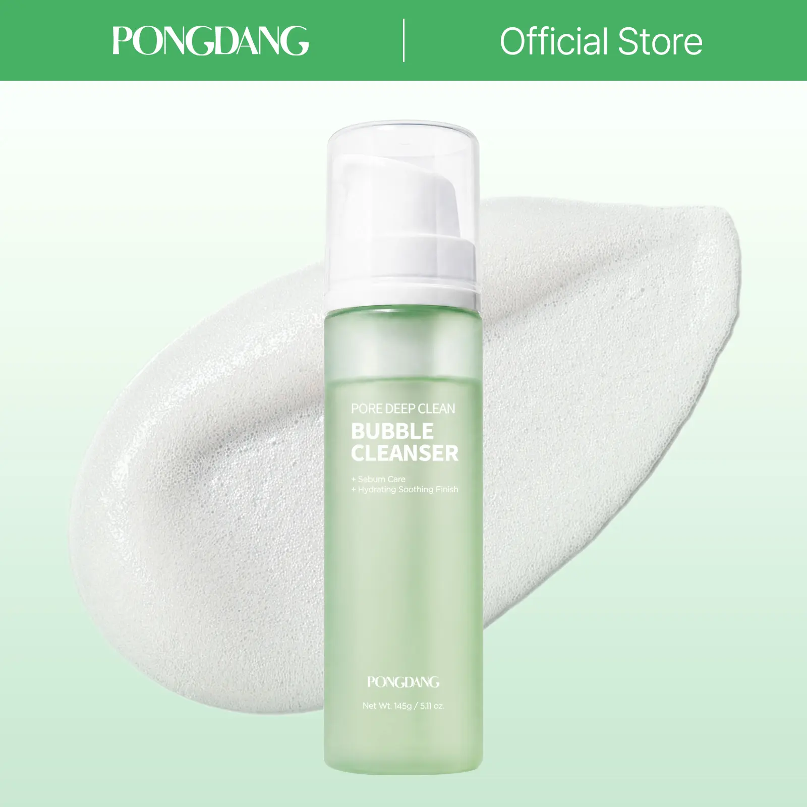 [PONGDANG] Pore Deep Clean Bubble Cleanser 5.11 fl.oz (150 ml) | Facial Foam for acne-prone skin | Zero Irritation | Sebum Control & Hydrating Wash | Korean Skin Care