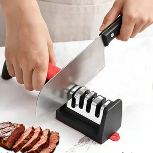 4-Stage Ceramic Knife Sharpener, Manual Kitchen Tool Sharpening Stone, Durable & Efficient Blade Care Solution, Ideal for Home Use