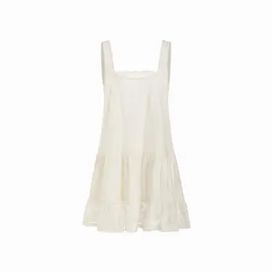 Cider Oversized Square Neckline Lace Trim Mini Nightdress