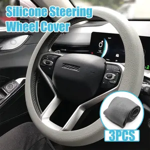 3PCS Car Steering Wheel Cover, Non-Slip Silicone Material. Universal Auto Parts Steering Wheel Cover, Suitable for Most Cars