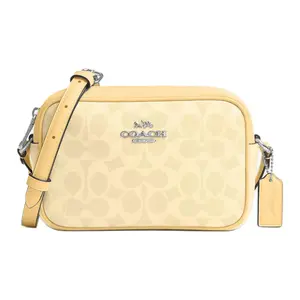 COACH Jamie 19 Leather Camera Crossbody Bag with Logo Print in Yellow for Women