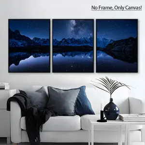 3 Counts/set,No Frame,Unframed Art Print,Only Canvas,Modern Style,Mountain Pattern Painting,Wall Art Decor Living Room Bedroom Office,Home Decoration,Perfect Gift