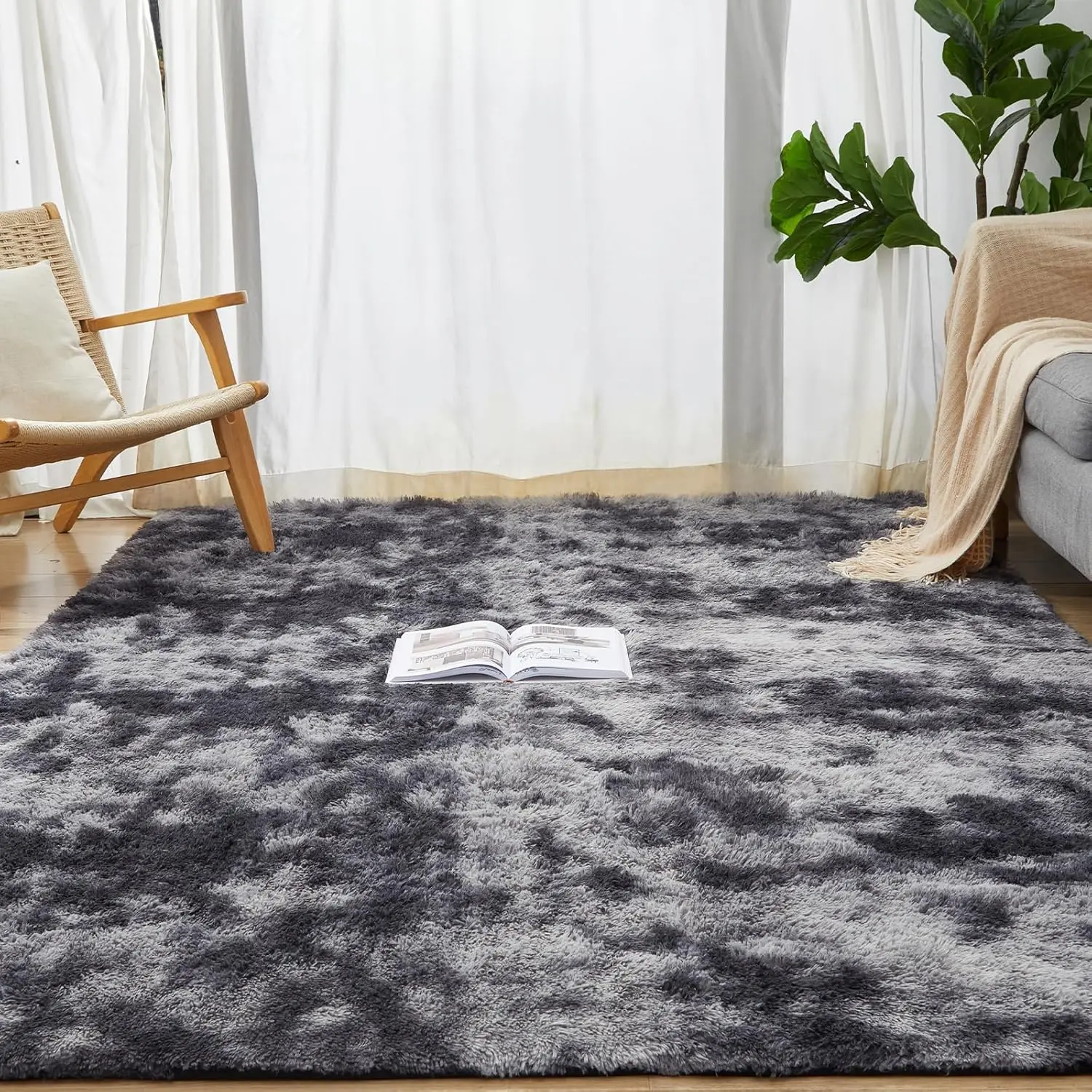 Ultra Soft Fluffy Shag Area Rugs, Modern Indoor Thick Shaggy Carpet for Bedroom, Living Room, Dorm, Nursery, Kids Room Home Decor