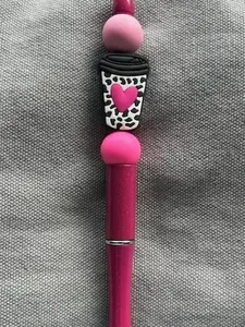 Love coffee with pink heart focal