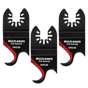 Oscillating Multi Tool Hook Knife Blade, 3PCS Multitool Saw Blades for Cutting Soft Materials Roofing Shingles, PVC Carpet and Cardboard