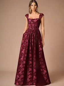 Azazie Hazel Cowl Neck Corset Ruched A-line Romantic Date Party Occasion Fil Coupé Dress