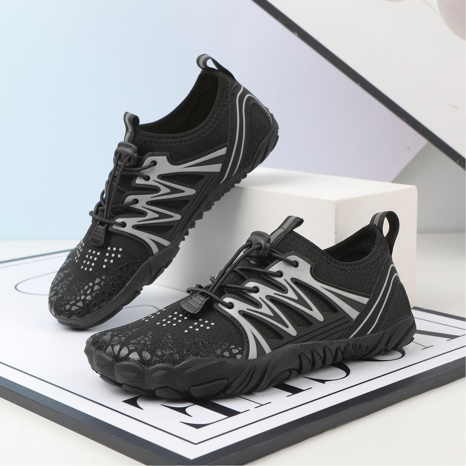 Women's Water Shoes Quick Dry Barefoot Aqua Shoes Non-Slip Rubber Sole Adjustable Lace for Beach Swim Surf Kayak