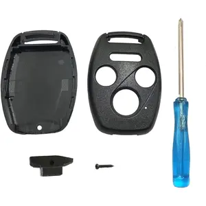 No Cutting Required Replacement Key Fob Shell Case fits for Honda 2003-2012 Accord 2006-2013 Civic EX 2009-2015 Pilot 2005-2006 CR-V Odyssey Ridgeline Replacement Keyless Entry Key Fob Cover