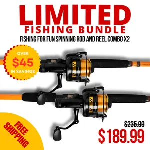 Fishing For Fun Spinning Rod and Reel Combo x 2 - LIMITED FISHING BUNDLE Fishing For Fun Spinning Rod and Reel Combo x 2 - LIMITED FISHING BUNDLE