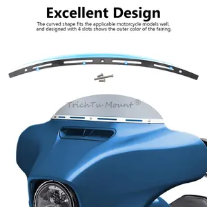 Motorcycle Accessory Windscreen Windshield Trim 304 Stainless Steel For Harley Touring Electra Glide Street Glide FLHXS 1996-24