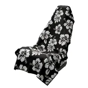 Hawaiian Flowers Hibiscus Universal Car Seat Cover Towel Waterproof & Sandproof, Anti Slip Bucket Seat Protector for Gym Lovers, Swimmers, Pet Owners, Road Trips & Beach Adventures