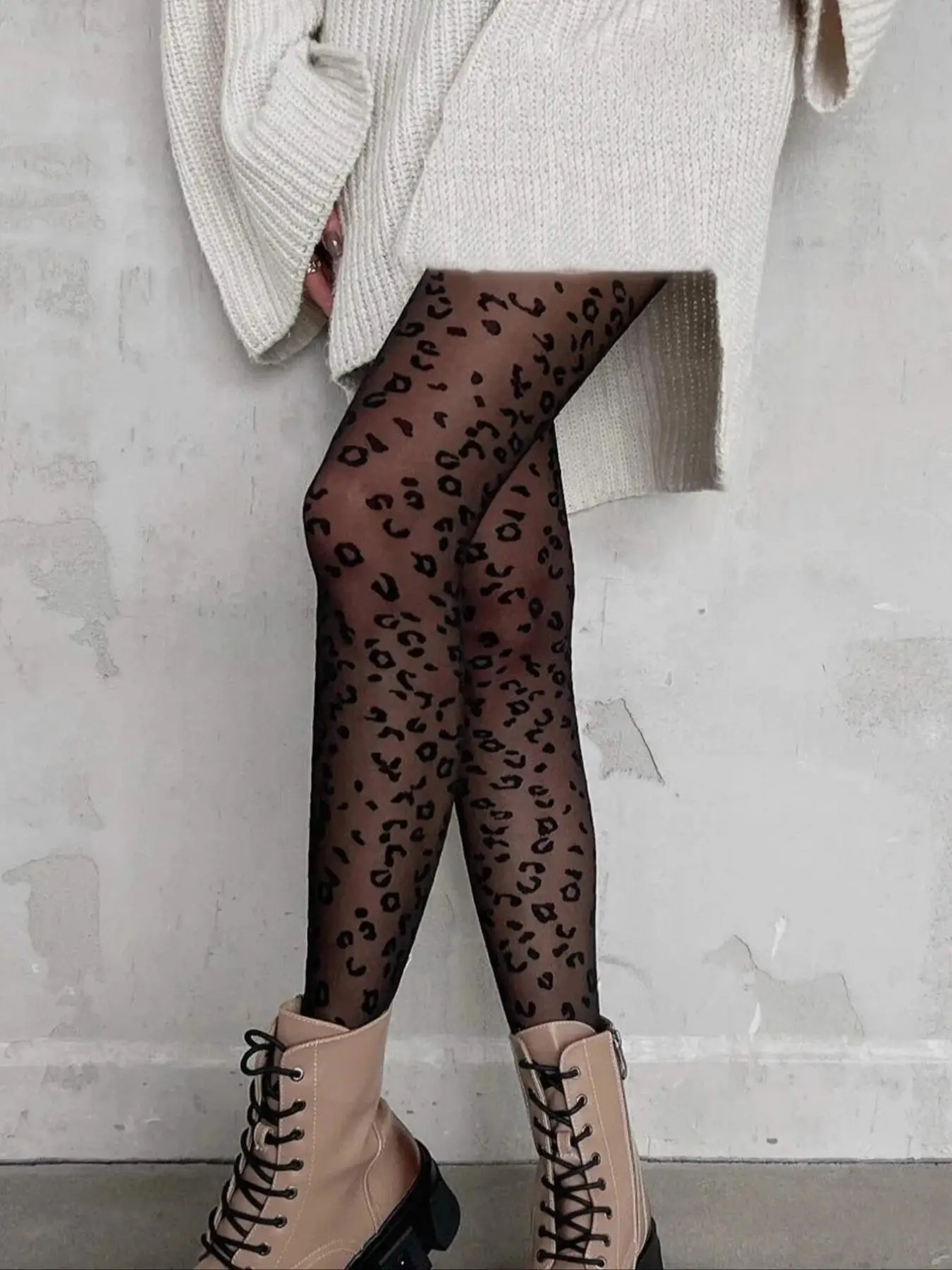 Women's Leopard Print Sheer Tights, 1 Pair High Stretch See-through Tights for Lady, Lady's Tights for All Seasons, Comfort Womenswear for Daily Wear
