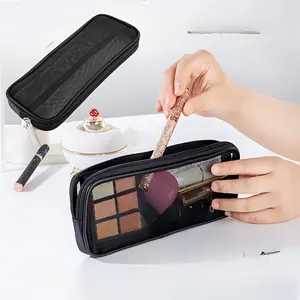 1pc Makeup Brush Travel Case Cosmetic Toiletry Compact Bag Organizer For Men Women Beauty Tools Mesh Kit Pouch Wash Storage Travel Essentials Accessories