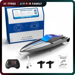 Hotfree Mini RC Speed Boat, Waterproof Remote Control Boat Toy for Kids, USB Rechargeable, Safe & Waterproof, Summer Pool Water Toy, Ideal Valentine Birthday & Christmas Gift for Boys Girls Age 6+