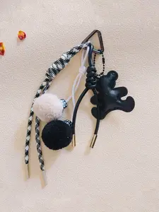 Cute Bear Bag Charm Keychain, Fashion Beaded Design, Perfect for Handbags Backpacks Crossbody Bags, Stylish Accessory