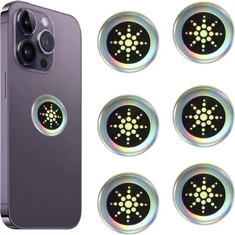 EMF Protection Stickers - Quantum Shield for Phone, Airpods, Fridge, and Laptop - 96.43% Less Mobile Radiation Electronic Accessories EMFProtectionStickers Gold/Silver for Devices Smartphone Cellphone
