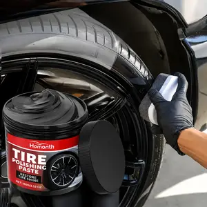 Tire Shine Wax For Cars – Long-Lasting Tire Gloss Protectant, High Shine Tire Coating Paste, Durable Waterproof Tire Dressing For Deep Black Finish