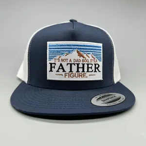 Father Figure Trucker Hat, Funny Hat, Retro Mesh Back Snapback, High Crown, Hunting Hat, Fishing Hat, Variations Available, Adult Size, Dad Hat, Gift Ideas