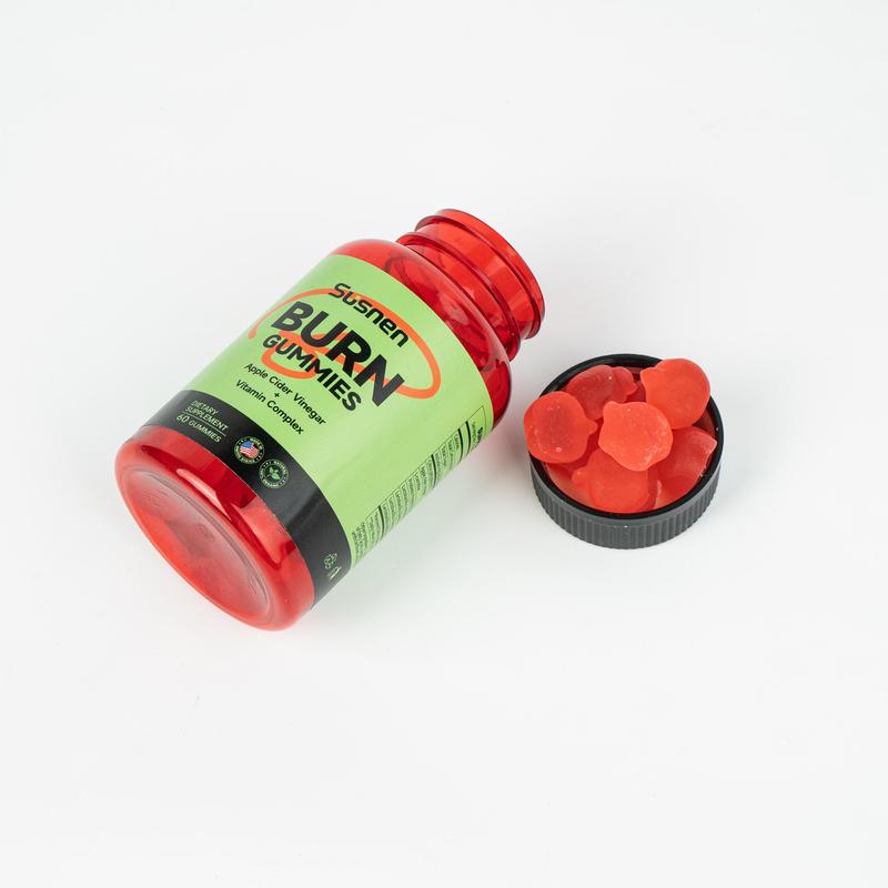 Susnen -BURN-Gummies -Dietary Supplement - Apple Cider Vinegar and Lactobacillus - Apple Cider Vinegar + Vitamin Complex - 60 Gummies