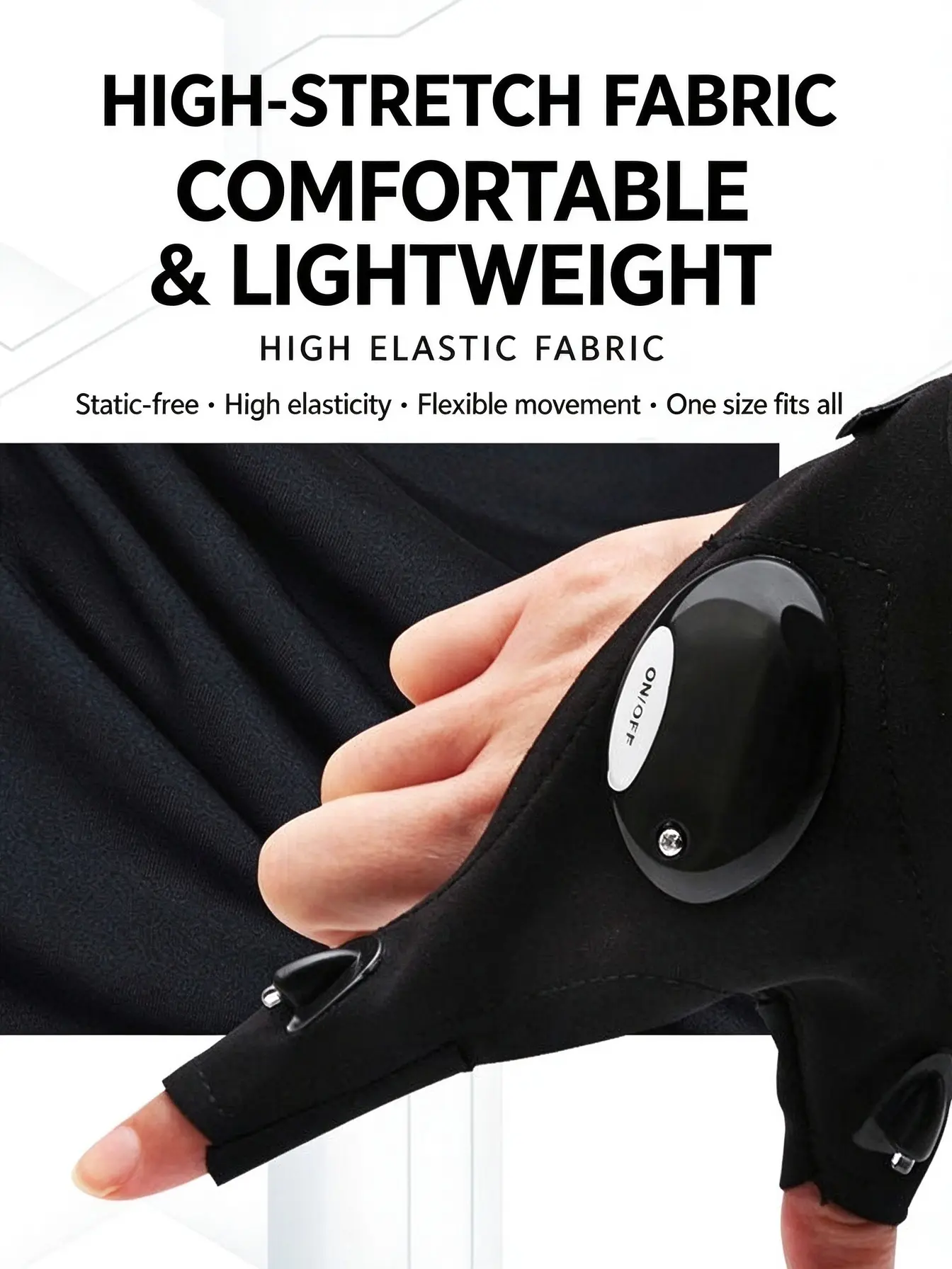 LED Flashlight Gloves Outdoor,Work Gloves with Light for Darkness Places, Fishing, Camping and Hiking & Tools Gifts for Handymen Women Boyfriend Husband DIY Repairing Tools