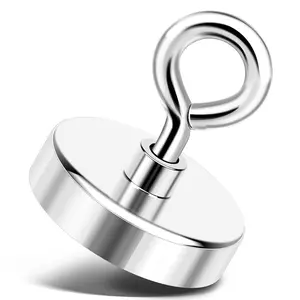 100LB Pulling Force Fishing Magnet – 1.42" Neodymium Magnet w/Eyebolt | Heavy Duty for River Treasure Hunting & Metal Retrieval