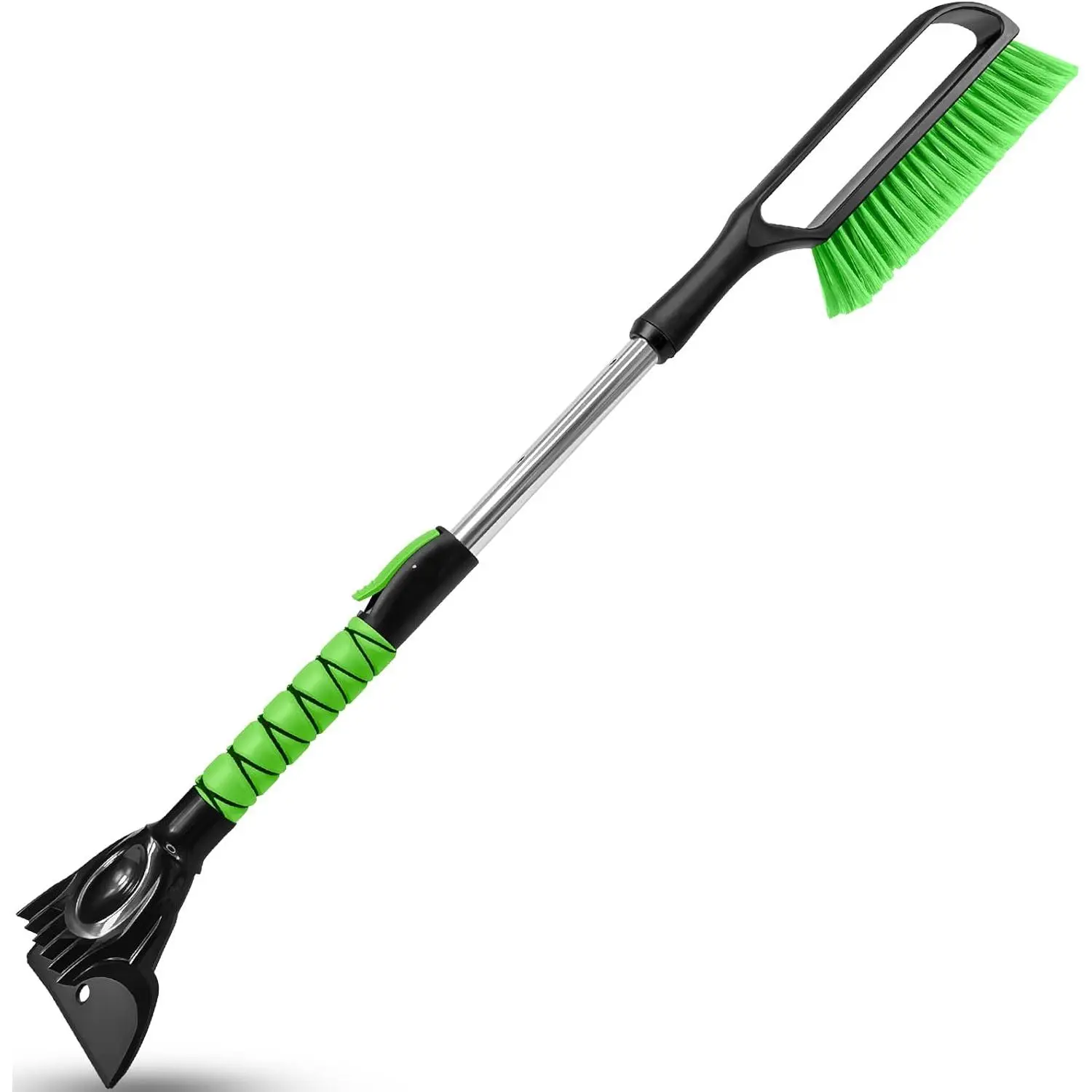 35.5in Extendable Handle Snow Brush with Foam Grip - Windshield Ice Scraper, Brush + Scraper for Cars, SUVs, Trucks, Jeeps, RVs